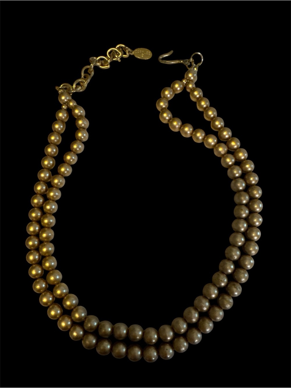 Vintage Carolee Gold Double Strand Bead Necklace
